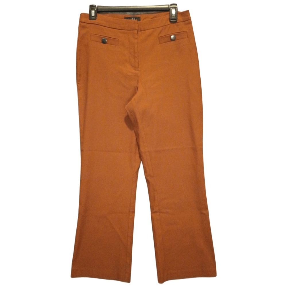 Nicole Miller Women's Size 6 Orange Rust Cropped Trousers Slacks Casual Stretch